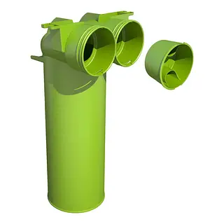 Ubbink Air Excellent AE48c ventieladapter, 125 mm, 90°, met 1 afdekkap