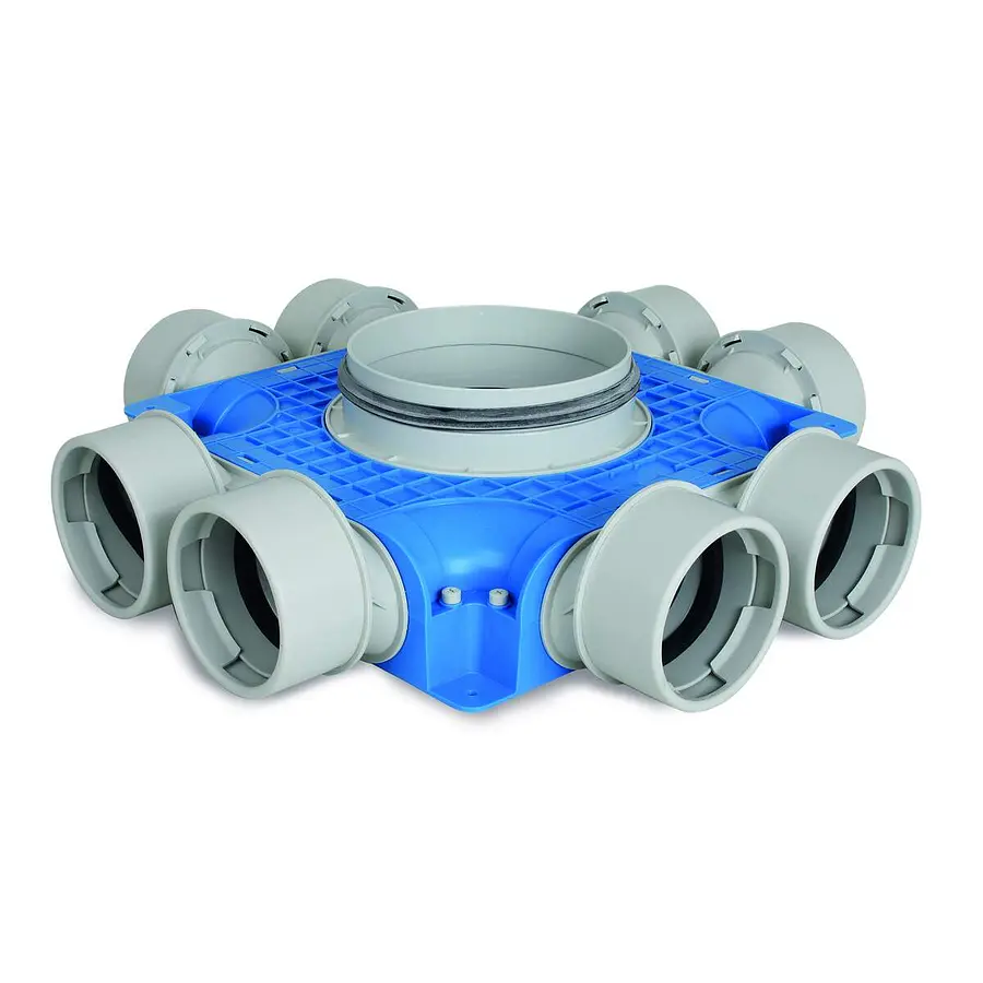 Vent-Axia Uniflexplus+ instortverdeler 8x ø90 mm zijaansluiting ø180 mm (VTVGS 290 180)