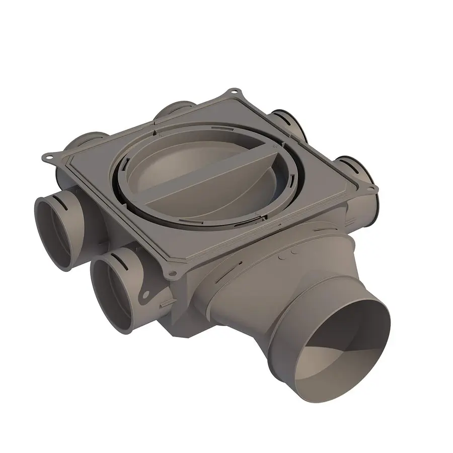 Ubbink Air Excellent DB200 luchtverdeelkast DB206H125, 6 aansluitingen, 125 mm