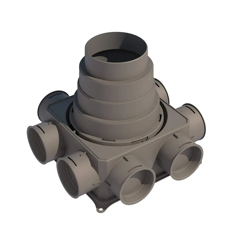 Ubbink Air Excellent DB200 luchtverdeelkast DB208V180, 8 aansluitingen, 180 mm