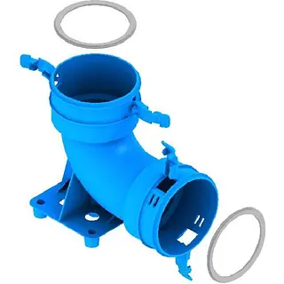 Burgerhout Hybalans+ bochtstuk 90° 75 mm kunststof blauw