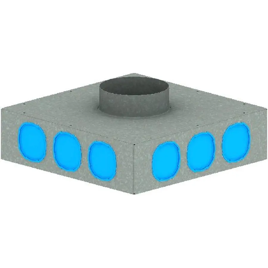Burgerhout Hybalans+ plenum 400 x 400 x 110 mm gegalvaniseerd