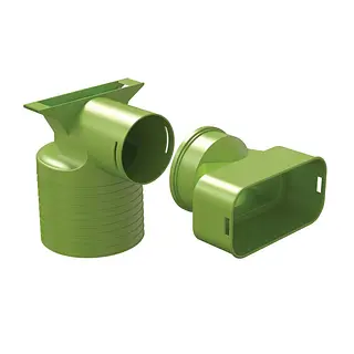 Ubbink Air Excellent AE55sc ventieladapter, 125 mm, 90°