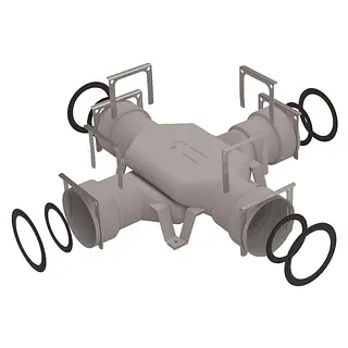 Zehnder ComfoTube Therm 90 kruisstuk, incl. o-ringen en fixeerschijven