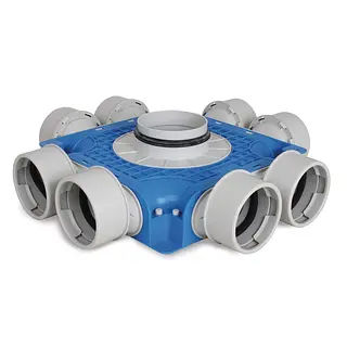 Vent-Axia Uniflexplus+ instortverdeler 8x ø90 mm zijaansluiting ø125 mm (VTVGS 290 125)