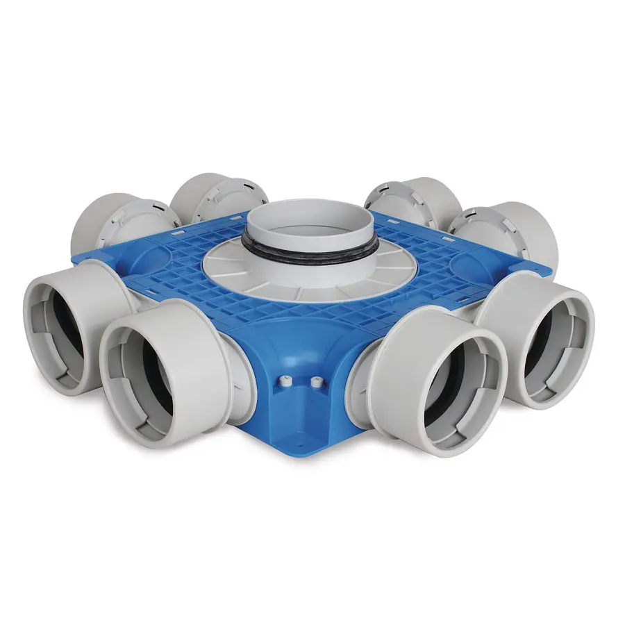 Vent-Axia Uniflexplus+ instortverdeler 8x ø90 mm zijaansluiting ø125 mm (VTVGS 290 125)