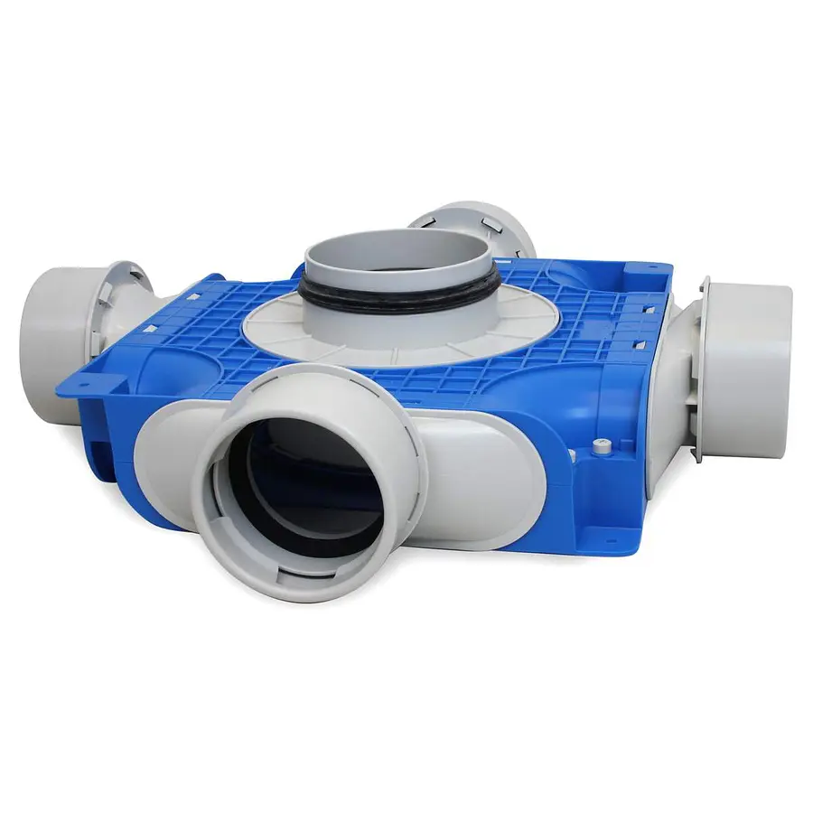 Vent-Axia Uniflexplus+ instortverdeler 4x ø90 mm zijaansluiting ø125 mm (VTVGS 90 125)