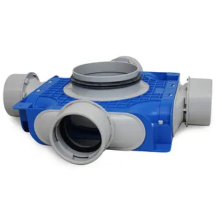 Vent-Axia Uniflexplus+ instortverdeler 4x ø90 mm zijaansluiting ø160 mm (VTVGS 90 160)