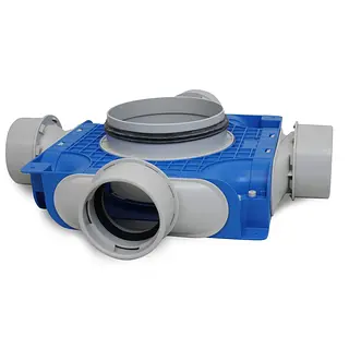 Vent-Axia Uniflexplus+ instortverdeler 4x ø90 mm zijaansluiting ø180 mm (VTVGS 90 180)