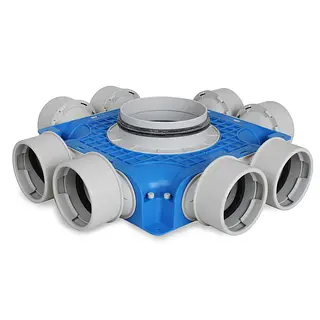 Vent-Axia Uniflexplus+ instortverdeler 8x ø90 mm zijaansluiting ø160 mm (VTVGS 290 160)