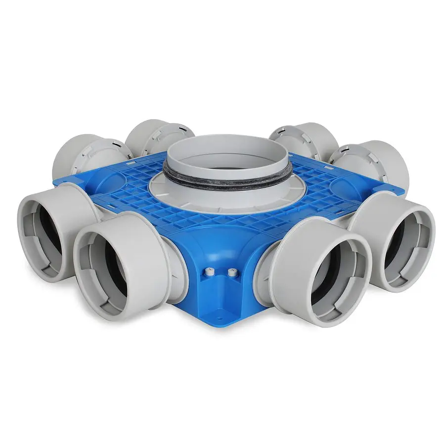 Vent-Axia Uniflexplus+ instortverdeler 8x ø90 mm zijaansluiting ø160 mm (VTVGS 290 160)