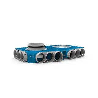Vent-Axia Uniflexplus+ instortverdeler 18x ø69 mm zijaansluiting tuit ø160 mm (VTVG 69 160)