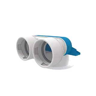 Vent-Axia Uniflexplus+ ventielcollector 2x ø90 mm ø125 mm H=70 mm 90° (VVC70CH 290)