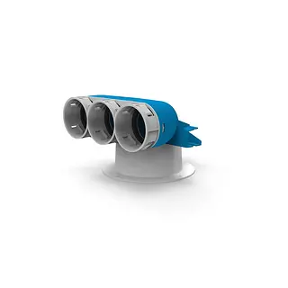 Vent-Axia Uniflexplus+ ventielcollector 3x ø69 mm ø125 mm H=70 mm 90° (VVC70CH 69)