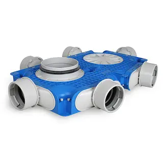 Vent-Axia Uniflexplus+ instortverdeler 6x ø90 mm zijaansluiting ø160 mm (VTVG 90 160)