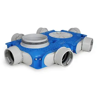 Vent-Axia Uniflexplus+ instortverdeler 6x ø90 mm zijaansluiting ø180 mm (VTVG 90 180)