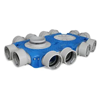 Vent-Axia Uniflexplus+ instortverdeler 12x ø90 mm zijaansluiting ø125 mm (VTVG 290 125)