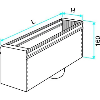 Aldes MTF3 plenumbak 300 x 100 mm, Ø125 mm t.b.v. wandrooster