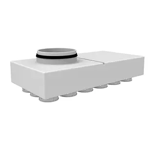 Vent-Axia Uniflexplus+ hoofdverdeler 18x ø69 mm onderaansluiting ø180 mm (VHVBO 69 180)