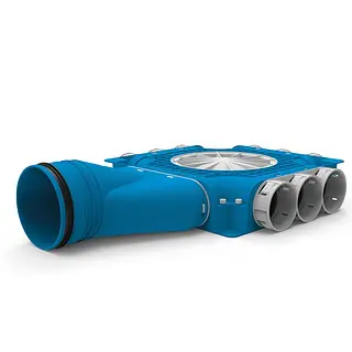 Vent-Axia Uniflexplus+ instortverdeler 1xK 9x ø69 mm 2xD + Hø125 mm (VK69 9 H125)