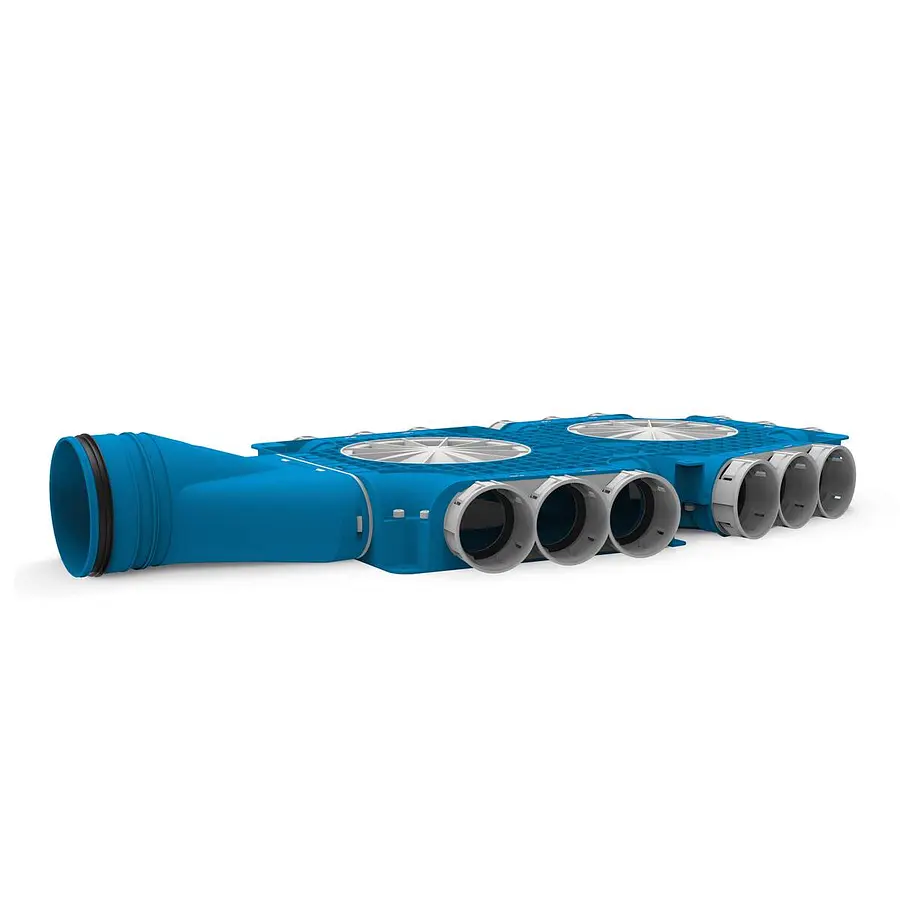 Vent-Axia Uniflexplus+ instortverdeler 1xK 15x ø69 mm 4xD + Hø125 mm (VK69 15 H125)
