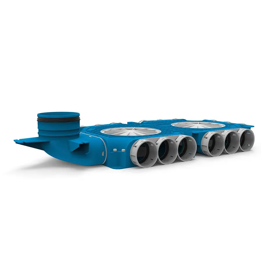 Vent-Axia Uniflexplus+ instortverdeler 1xK 15x ø69 mm 4xD + Vø125 mm (VK69 15 V125)