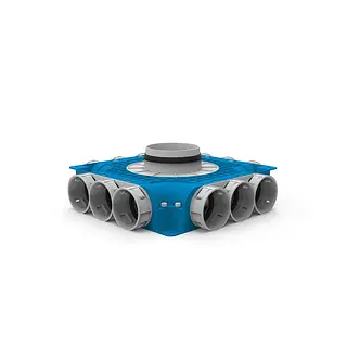 Vent-Axia Uniflexplus+ instortverdeler 12x ø69 mm zijaansluiting tuit ø125 mm (VTVGS 69 125)