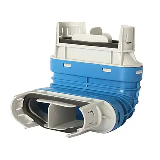 Vent-Axia Uniflexplus+ bocht 90°, verticaal, voor flexibele slang, 132 x 52 mm, ovaal, onder (VVBOD 90 132)
