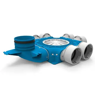Vent-Axia Uniflexplus+ instortverdeler 1xK 6x ø90 mm 2xD + Vø125 mm (VK222.DDV125)
