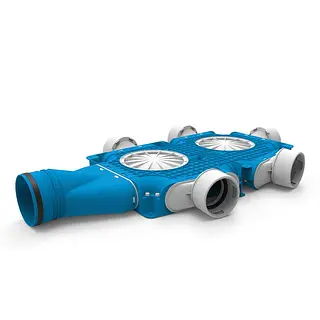 Vent-Axia Uniflexplus+ instortverdeler 1xK 5x ø90 mm 4xD + Hø125 mm (VK99999.DDDDH)