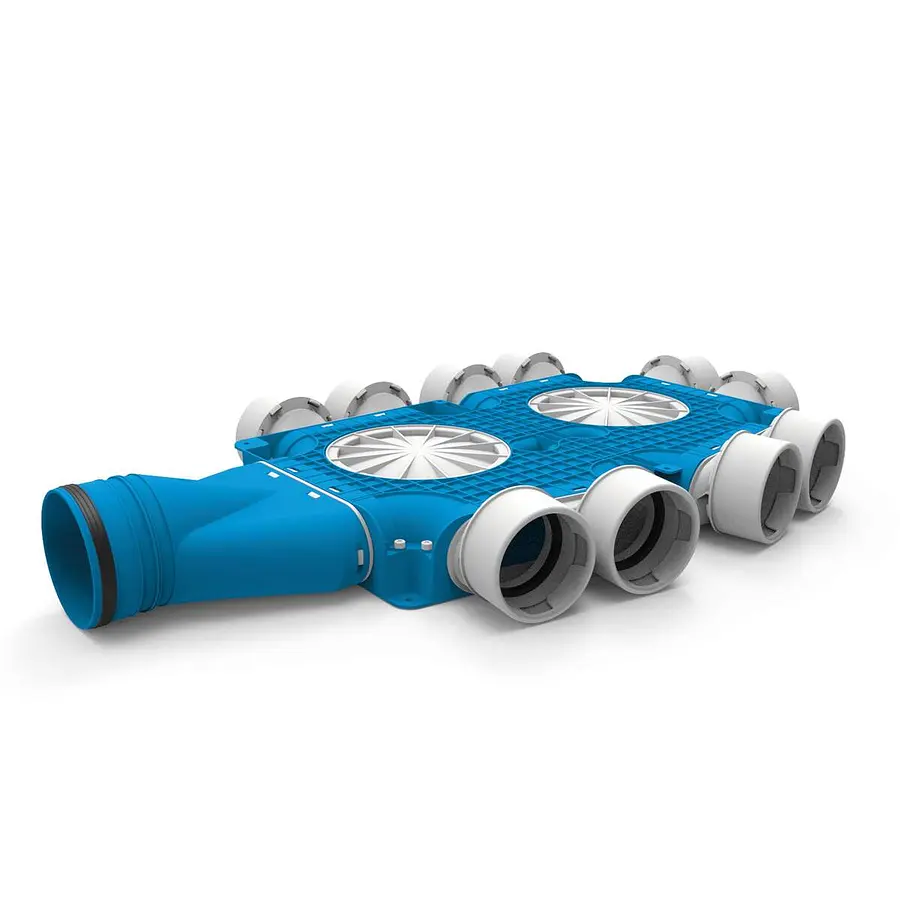 Vent-Axia Uniflexplus+ instortverdeler 1xK 10x ø90 mm 4xD + Hø125 mm (VK22222.DDDDH)