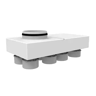 Vent-Axia Uniflexplus+ hoofdverdeler 8x ø90 mm onderaansluiting tuit ø180 mm (VHVBO 290 180)