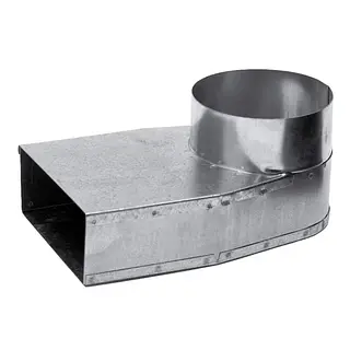 R-Vent spiro instort lepe hoek 70x170 mm, 150 mm, symmetrisch, sendzimir verzinkt