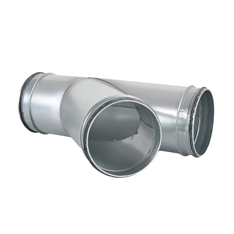 R-Vent spiro safe t-stuk 250-80 mm, 45°, sendzimir verzinkt