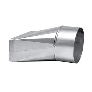 R-Vent spiro instort verloopstuk 70 x 170 mm naar 125 mm, excentrisch, sendzimir verzinkt