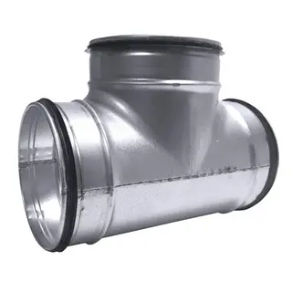 R-Vent spiro safe t-stuk geperst 630-315 mm, 90°, sendzimir verzinkt