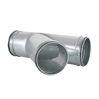 R-Vent spiro safe t-stuk 450-125 mm, 45°, sendzimir verzinkt