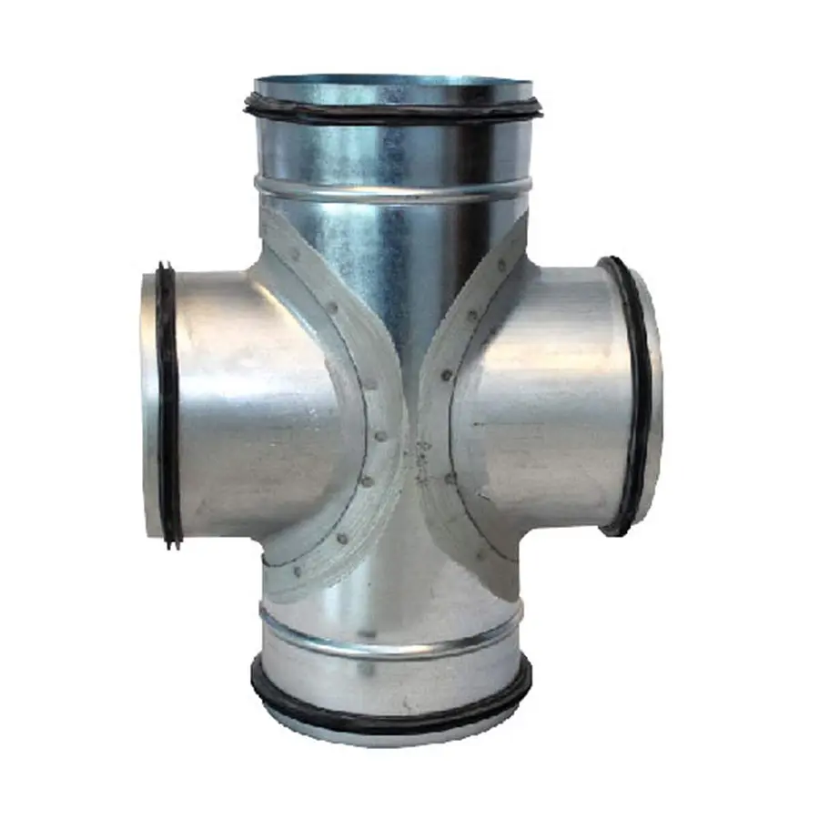 R-Vent spiro safe kruisstuk 560-200 mm, sendzimir verzinkt