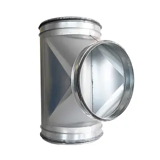 R-Vent spiro safe t-stuk 315-500 mm, 90°, sendzimir verzinkt