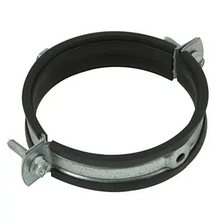 R-Vent spiro beugel 80 mm, met rubberen inlage, sendzimir verzinkt
