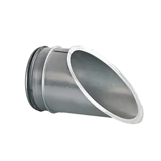 R-Vent spiro safe zadelstuk vlak 224 mm, 45°, sendzimir verzinkt