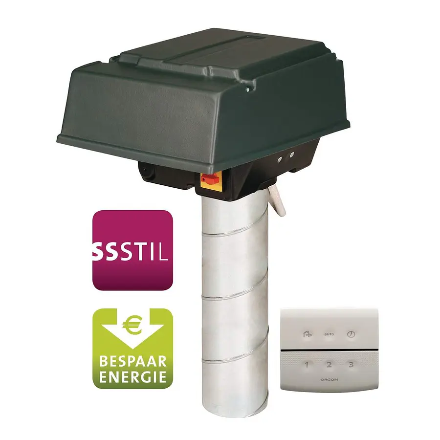 Orcon MPV-10WR woonhuisventilator bovendaks gelijkstroom met RF-bediening