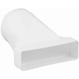 Nedco overgangsstuk recht ø125mm - 204x60mm, kunststof, wit