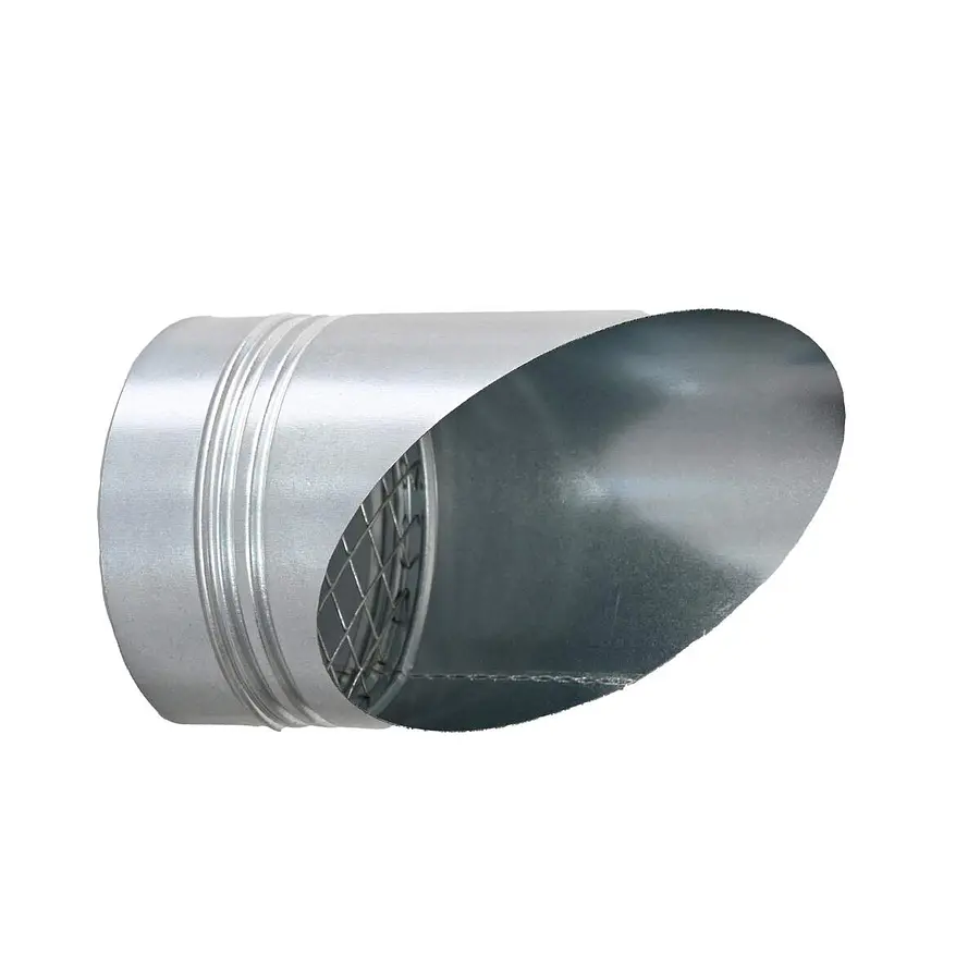 R-Vent spiro uitblaasstuk 315 mm, 45°, sendzimir verzinkt met gaas