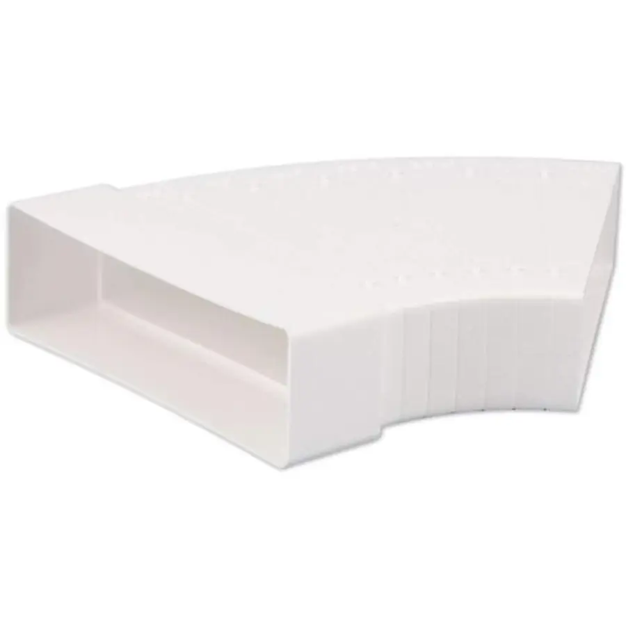 Nedco hoekstuk 45° horizontaal 204x60mm kunststof, wit