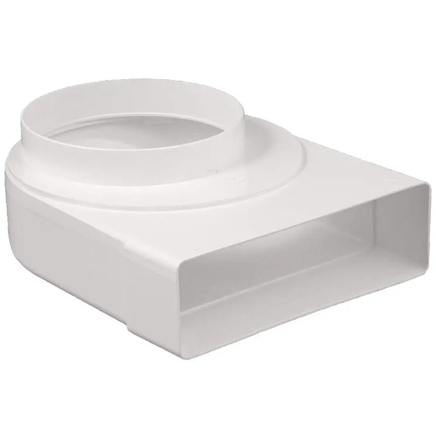 Nedco overgangsstuk haaks ø150mm - 204x60mm, kunststof, wit