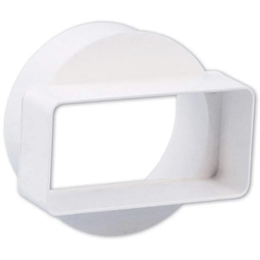 Nedco overgangsstuk recht ø100mm - 110x54mm kort, kunststof, wit