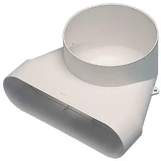 Aldes Minigaine verticale bocht 90° 200 x 60 mm naar 125 mm rond