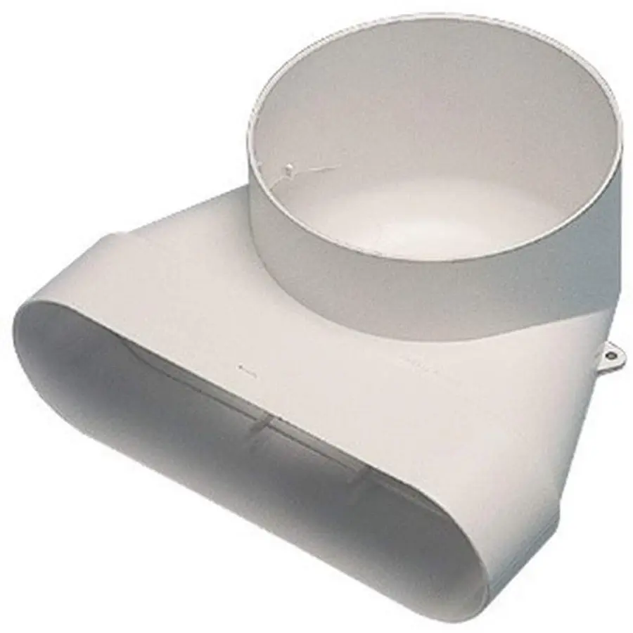 Aldes Minigaine verticale bocht 90° 200 x 60 mm naar 125 mm rond