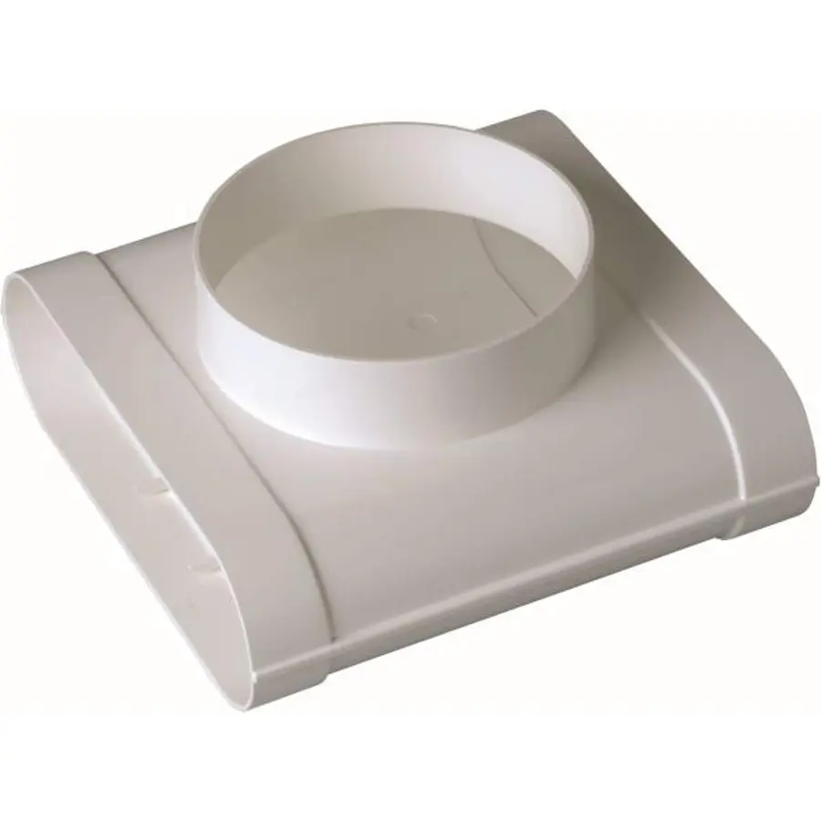 Aldes Minigaine T-Stuk 90° verticaal 200 x 60 mm naar aftakking 125 mm rond